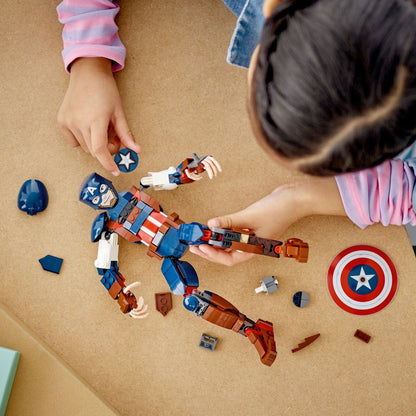 Figura de Construcción de Capitán América LEGO Marvel con escudo icónico