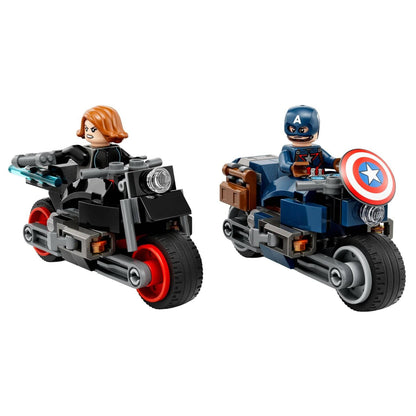 Lego Marvel Motos de Viuda Negra y Capitán América con dos motos y minifiguras en acción