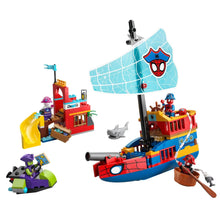 Lego Marvel Equipa Spidey – Barco Pirata com vela de teia, barco colorido e personagens Spidey em aventura
