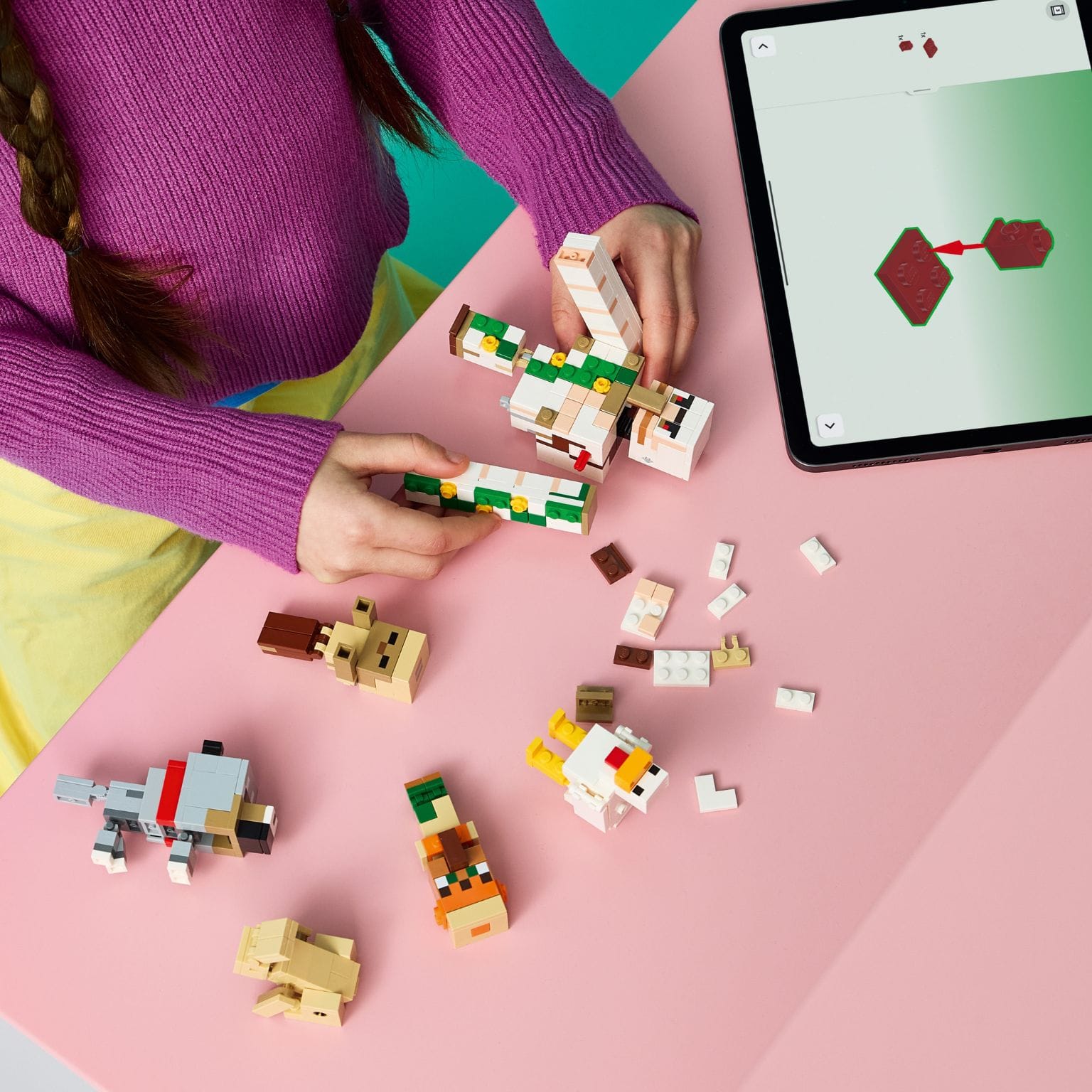Construção LEGO Minecraft Jóquei da Galinha para aventura no deserto