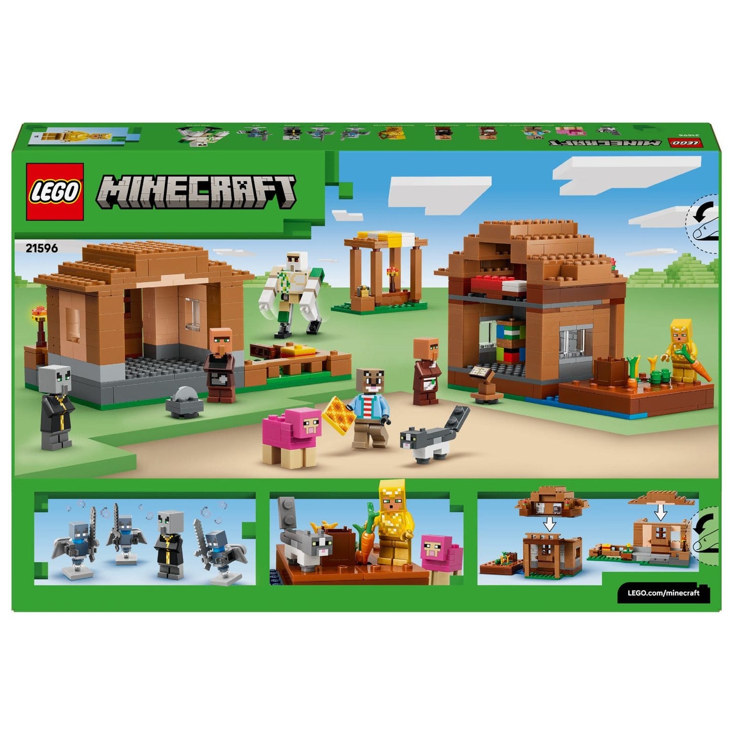 Aventura LEGO Minecraft com aldeia e evocador