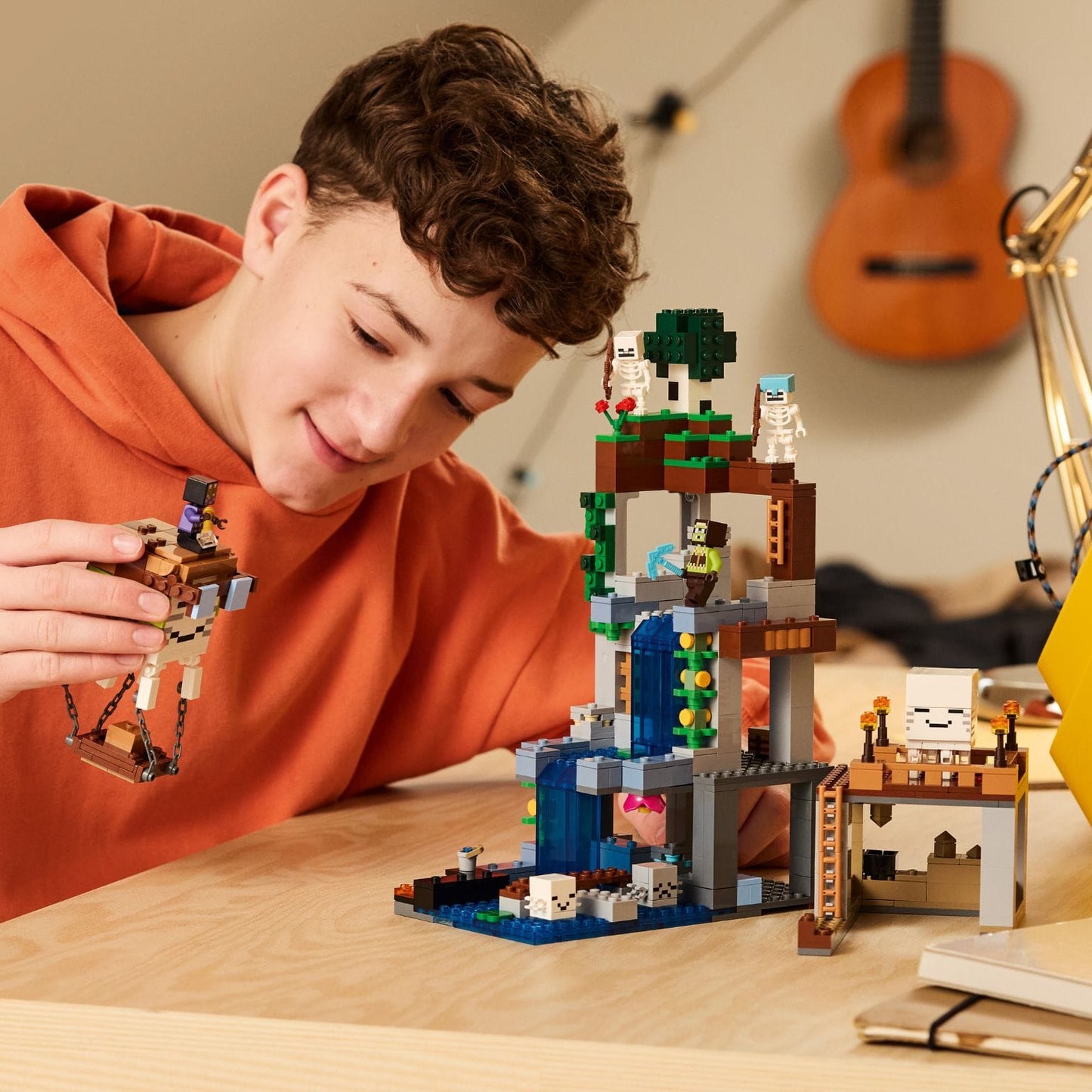 Detalhes das criaturas do LEGO Minecraft Estação Ghast