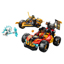 Veículos NINJAGO do Kai e do Cole para brincadeiras de ação
