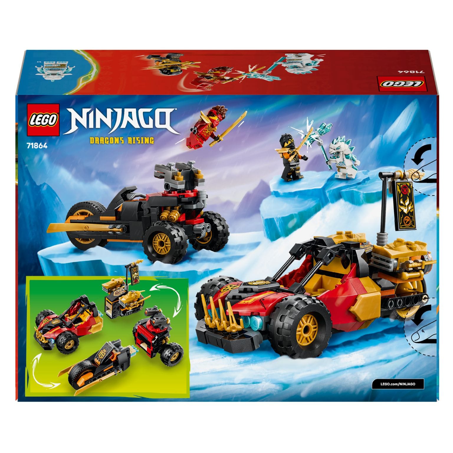 LEGO NINJAGO Veículos Combinadores para perseguições e histórias ninja