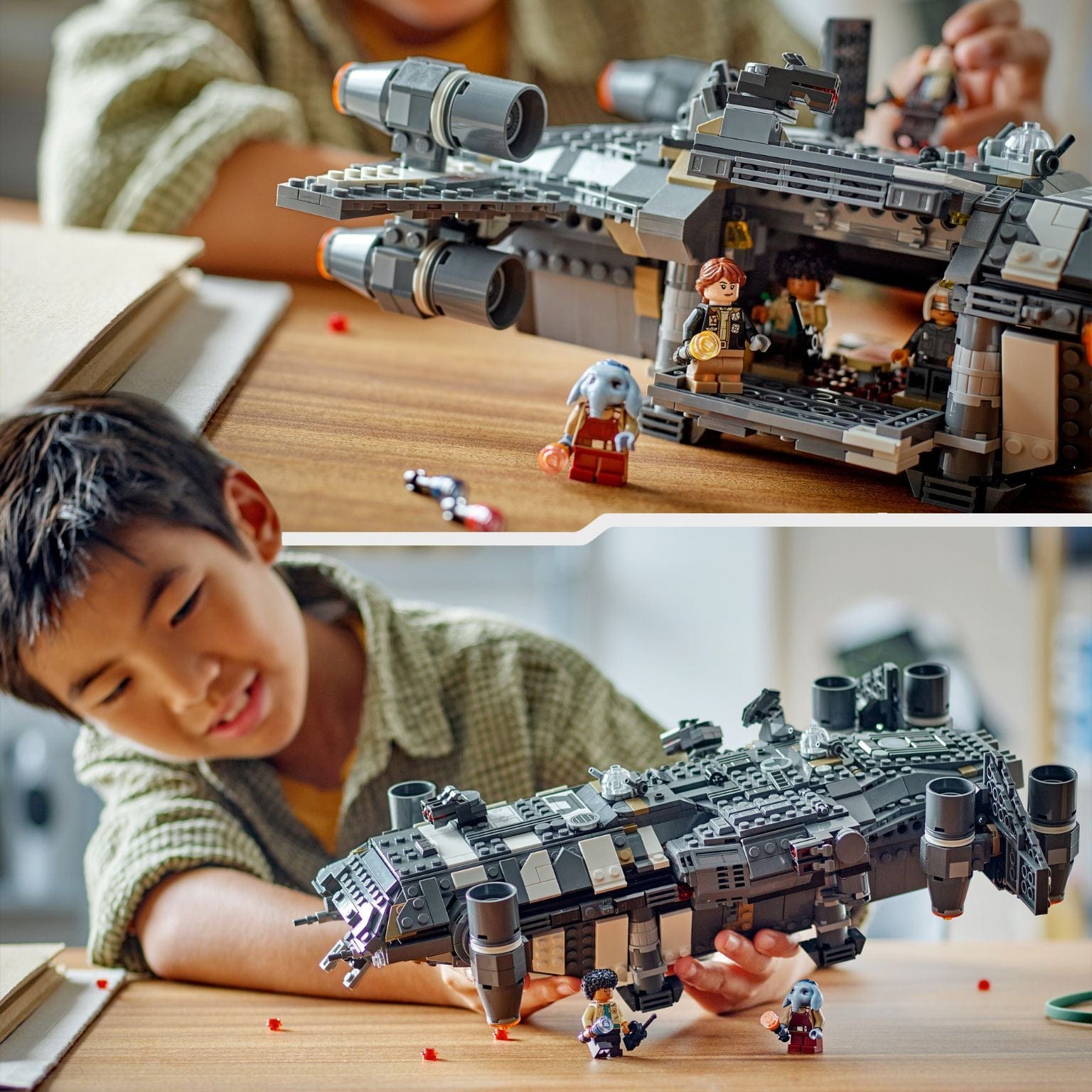 LEGO Star Wars A Onyx Cinder nave espacial com minifiguras em missão