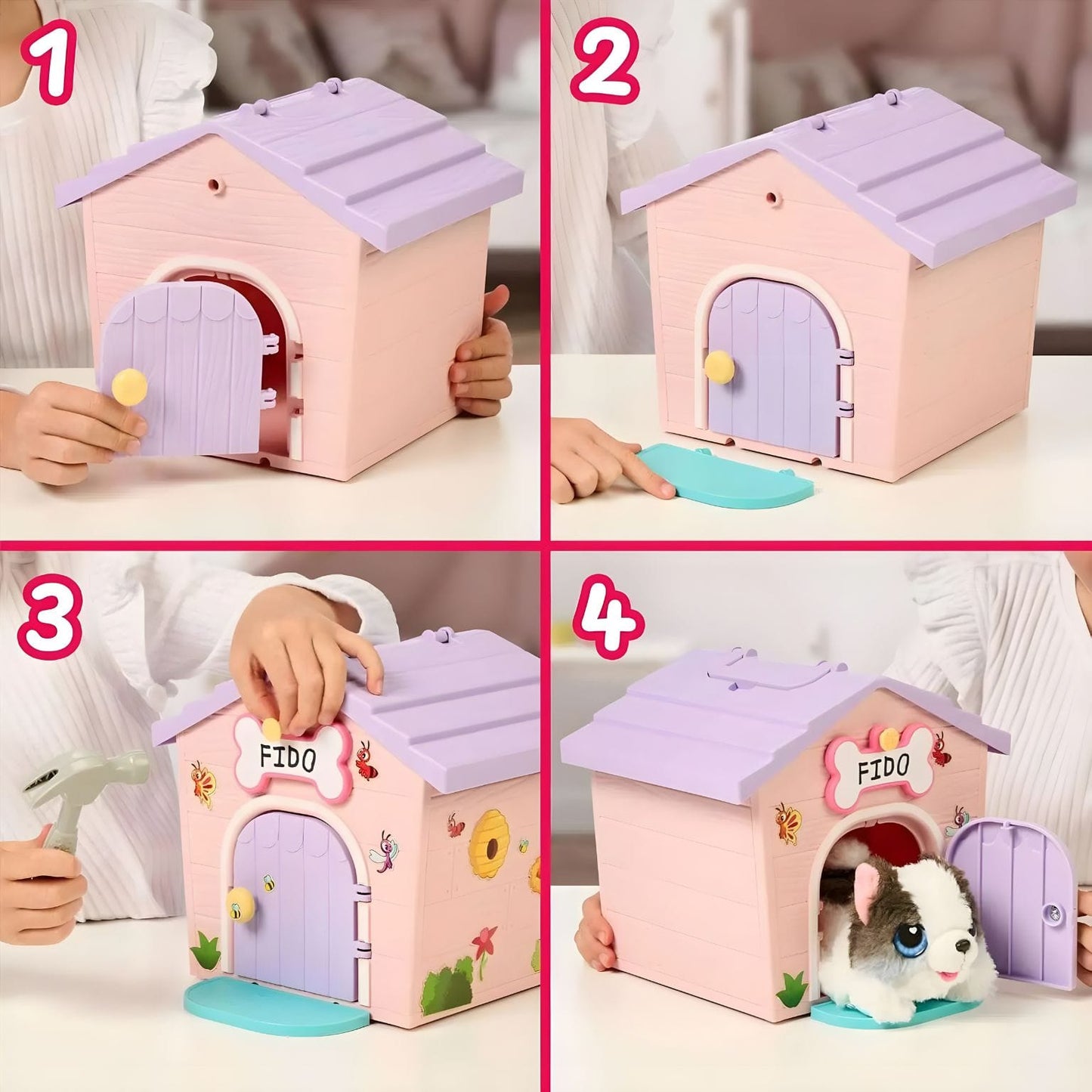 Little Live Pets Casa do Mini Cão Surpresa com casinha, acessórios de adoção e cão mistério