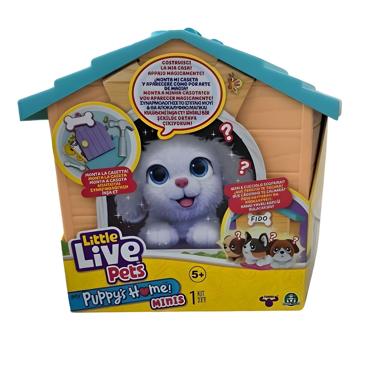 Little Live Pets Casa do Mini Cão Surpresa com casinha, acessórios de adoção e cão mistério