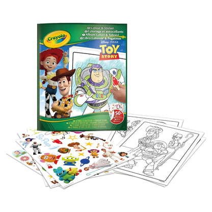 Libro de actividades Toy Story de Crayola con páginas para colorear y pegatinas de Woody, Buzz Lightyear y Jessie