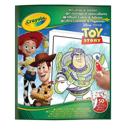 Libro de actividades Toy Story de Crayola con páginas para colorear y pegatinas de Woody, Buzz Lightyear y Jessie