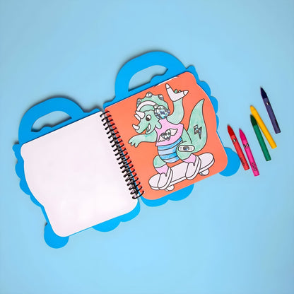 Libro Dino OMY con páginas para colorear y pegatinas