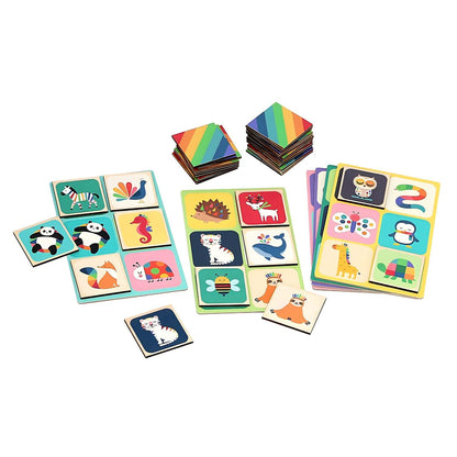 Juego de asociación con animales para estimular atención y lenguaje