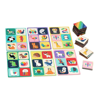 Loto de Madera Animales Arcoíris ideal para aprendizaje en familia