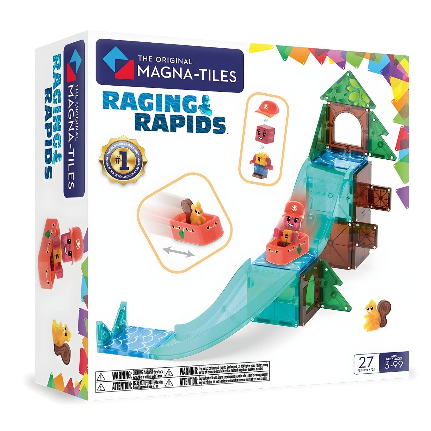 MAGNA-TILES Raging Rapids com cenário de rio e rápidos