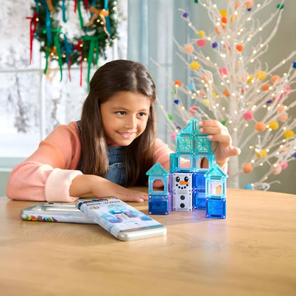 MAGNA-TILES Winter Travel con construcciones heladas y muñeco de nieve