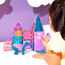 Magna-Tiles Castle castelo magnético colorido com torres e dragão