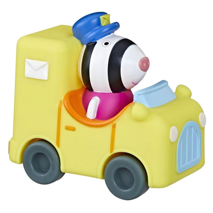 Mini vehículo Peppa Pig con personaje cebra y furgoneta de correo