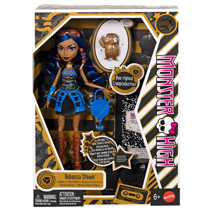 Monster High Boo-riginal Creeproduction Robecca Steam con cabello azul y accesorios
