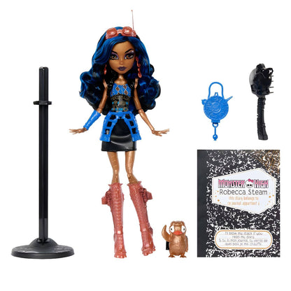 Monster High Boo-riginal Creeproduction Robecca Steam con cabello azul y accesorios