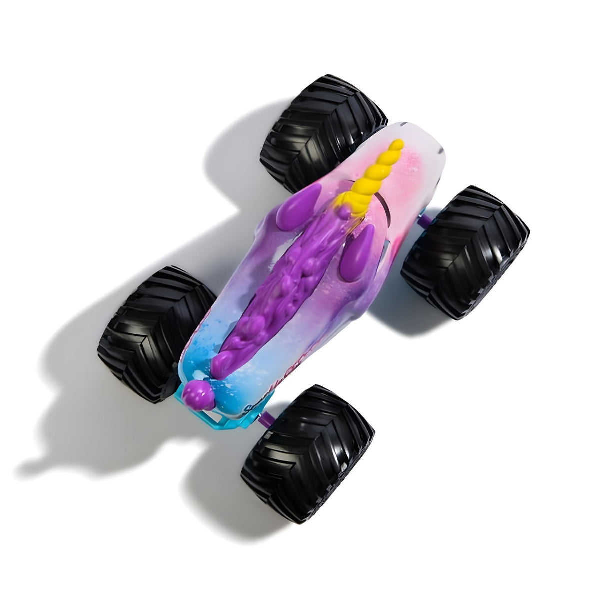 Monster Jam Sparkle Smash com design de unicórnio e grafismos coloridos