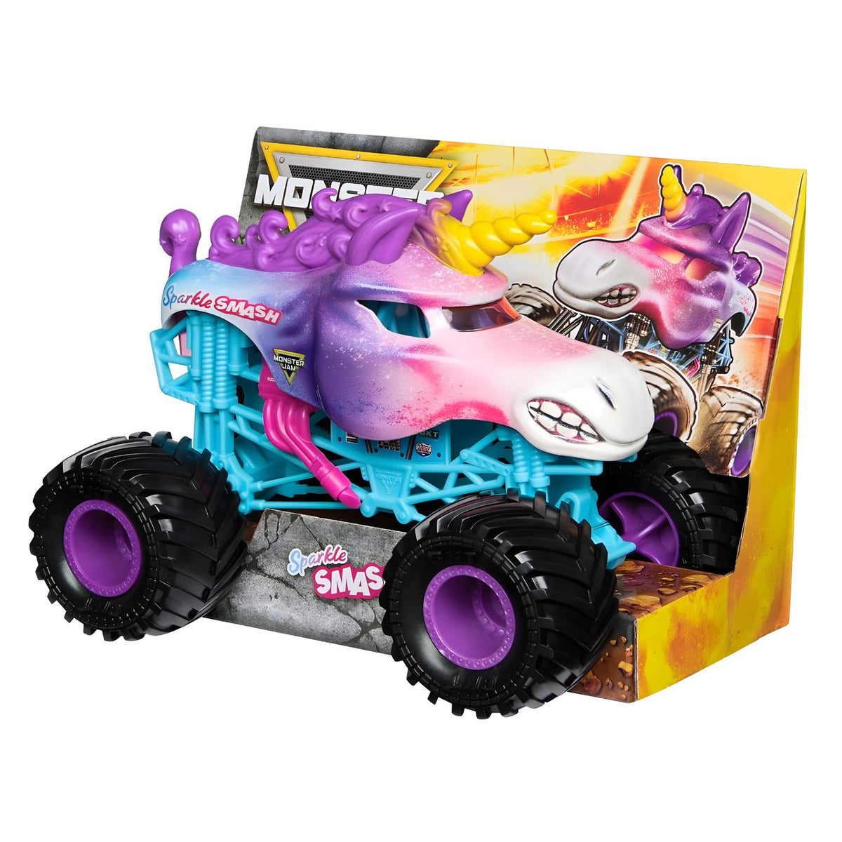 Sparkle Smash, camião Monster Jam de unicórnio para brincar e colecionar