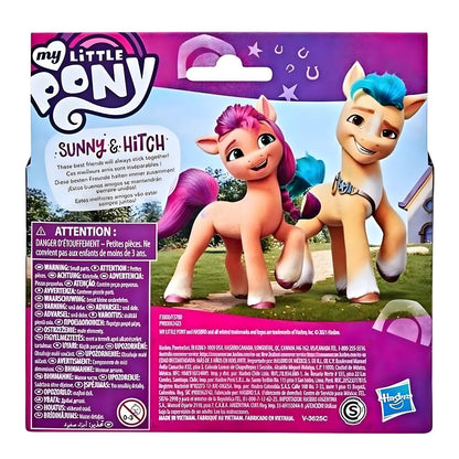 Figuras My Little Pony Sunny Starscout y Hitch Trailblazer para aventuras