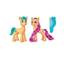 Figuras My Little Pony Sunny Starscout e Hitch Trailblazer para aventuras