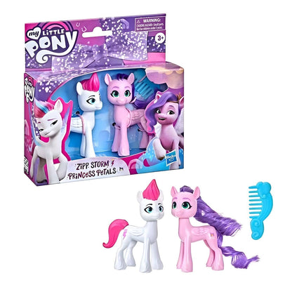Figuras Zipp Storm y Princess Petals My Little Pony con accesorio para peinar
