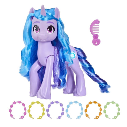 Izzy Moonbow My Little Pony en empaque Descubriendo el Brillo con accesorios