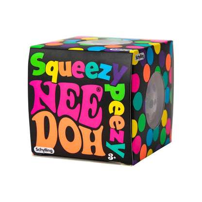 Nee Doh Squezzy Peezy de Schylling, bola sensorial transparente con cuentas coloridas para apretar