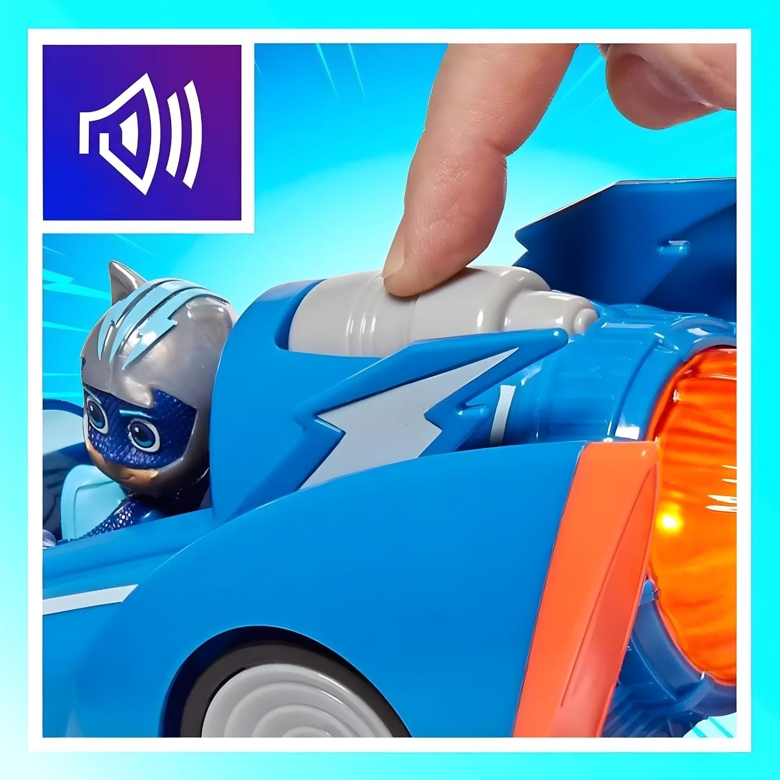 PJ Masks Carro de corrida felino com figura articulada