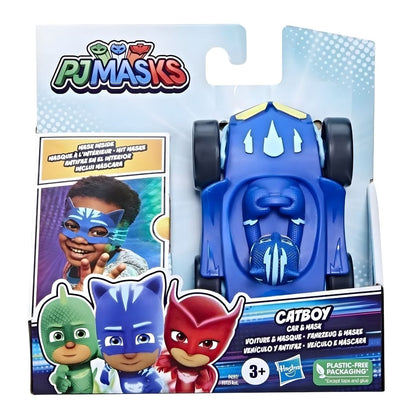PJ Masks Vehículo Catboy con minivehículo y máscara