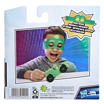 Set PJ Masks Gekko con vehículo y máscara temática