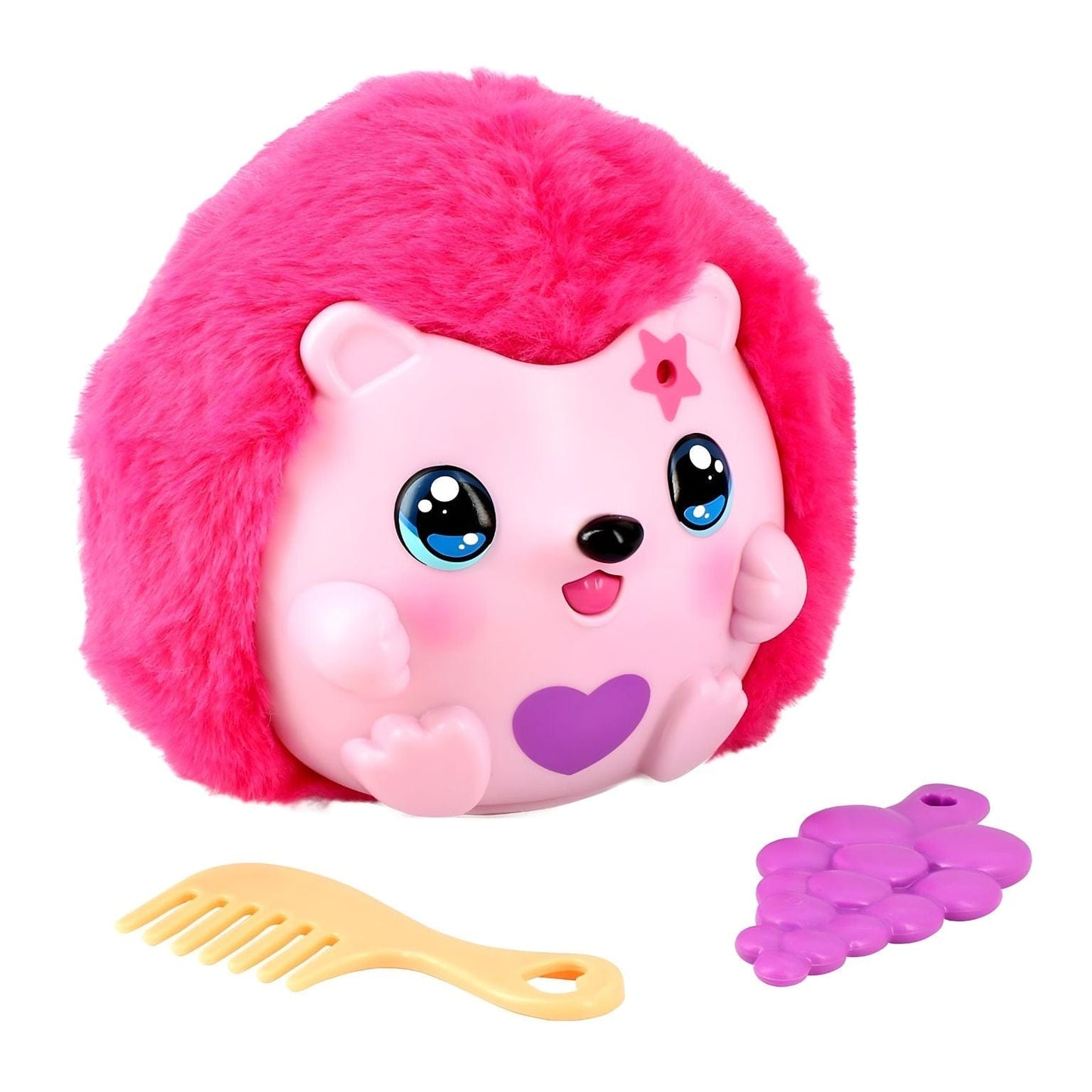 Peluche Funtasy Family Kiss Meez - Ouriço cor-de-rosa com coração e acessórios