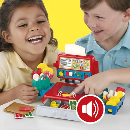 Play-Doh Caja Registradora con accesorios de supermercado y plastilina de colores