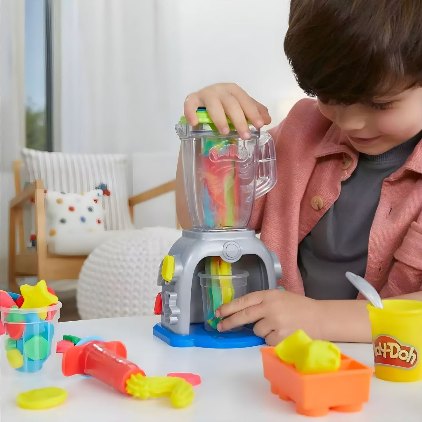 Detalhe do Play-Doh Smoothies Coloridos para criar smoothies imaginários