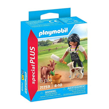 Playmobil 71759 Mulher com cabras com figura feminina, cabra, cabrito, balde e biberão
