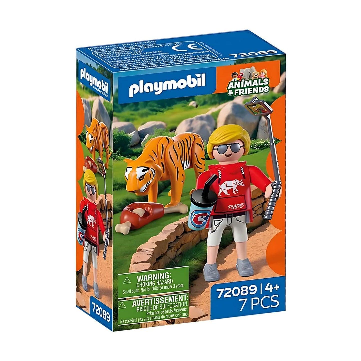 Playmobil 72089 Zoo Tigre e visitante com cena de observação no jardim zoológico