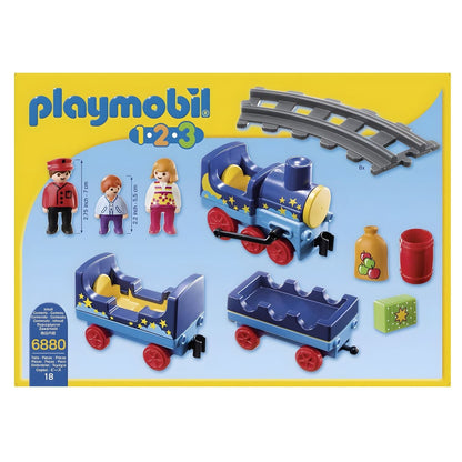 Playmobil 1.2.3 tren con vía férrea con vagones y figuras infantiles