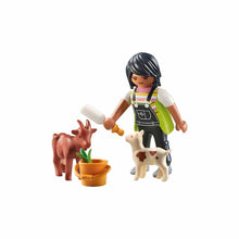 Playmobil 71759 Mulher com cabras com figura feminina, cabra, cabrito, balde e biberão