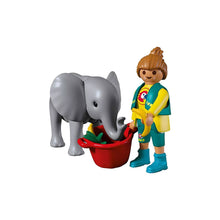 Playmobil 72092 Zoo Bebé elefante e guarda do zoo com momento de alimentação
