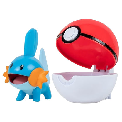 Pokémon Clip 'N' Go Mudkip & Poké ball roja y blanca para abrir