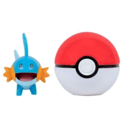 Pokémon Clip 'N' Go Mudkip & Poké ball roja y blanca para abrir