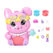 Polly Pocket Hora do Chá com o coelho compacto rosa coelhinho cenário de jardim festa do chá miniaturas