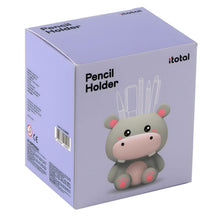 Porta lápis infantil 3D Hippo com visual de hipopótamo para secretária de criança