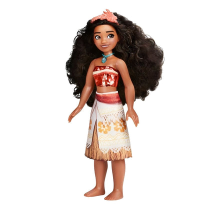 Muñeca Princesa Disney Vaiana con pelo largo, collar azul y conjunto inspirado en la película