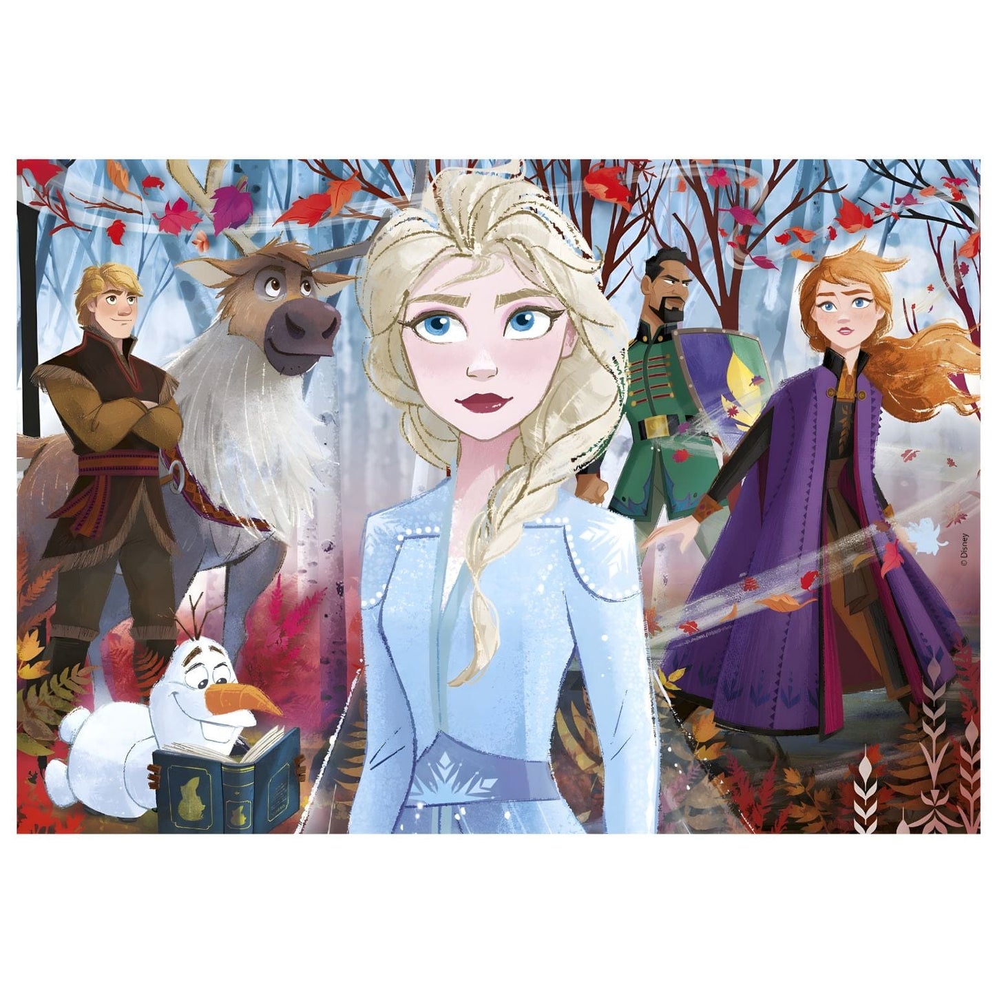 Puzzle Super Color da Frozen com Anna Elsa Olaf e cenários coloridos de aventura