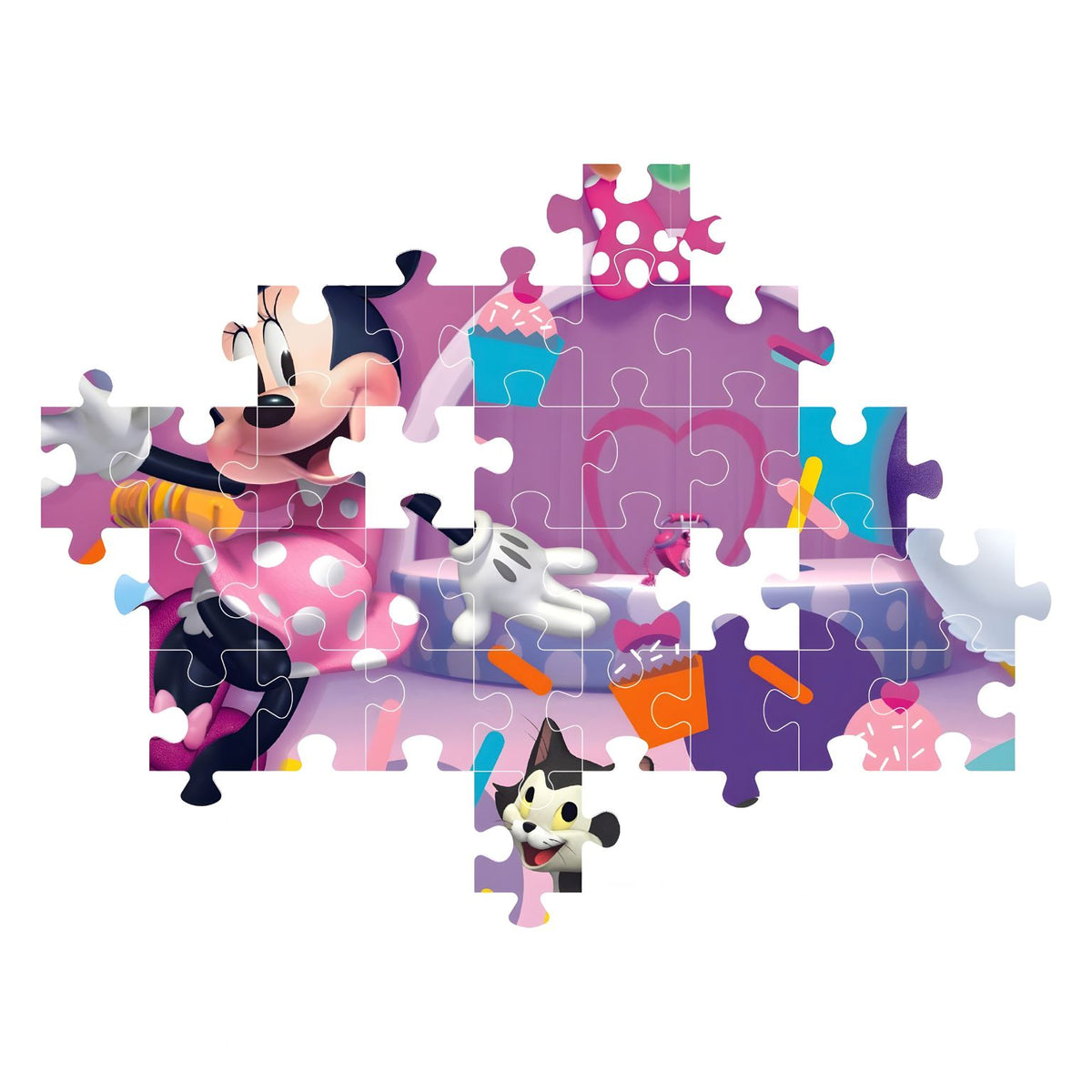 Puzzle Disney Minnie 104 peças com ilustração colorida