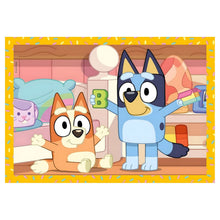 Criança a montar o Puzzle Bluey 4 em 1