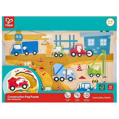 Puzzle de agarre Vehículos de obras y construcción Hape en vista principal