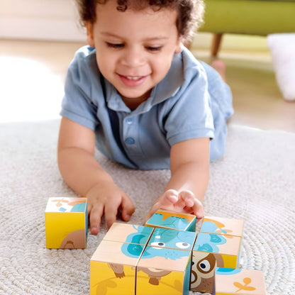 Puzzle en cubos Animales Salvajes Hape con diferentes combinaciones